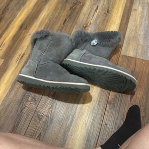 UGG Charcoal Fur-Lined Winter Boots